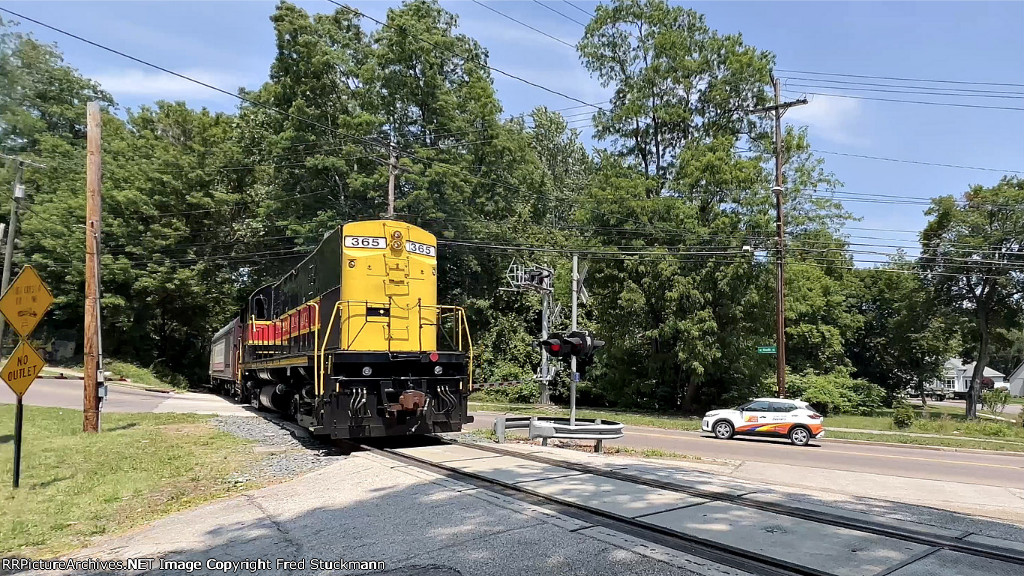 CVSR 365 brings up the rear as a former coworker watches the train go by.